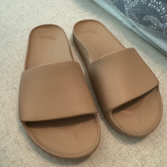 Women's Tan Slide Sandals - Picture 2 of 2